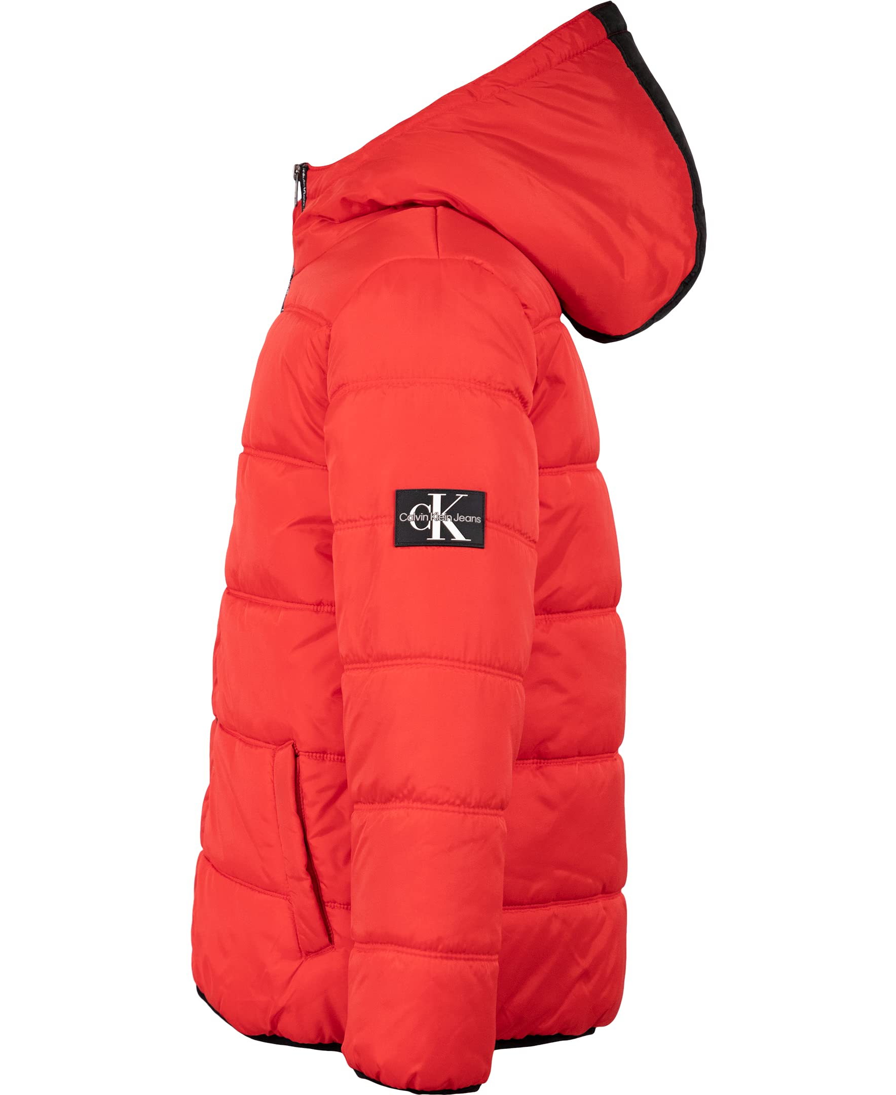 Calvin Klein Boys' Heavyweight Hooded Bubble Jacket with Polar Fleece Lining - Warm Winter Coat for Kids Outdoor Activities, School & Playtime