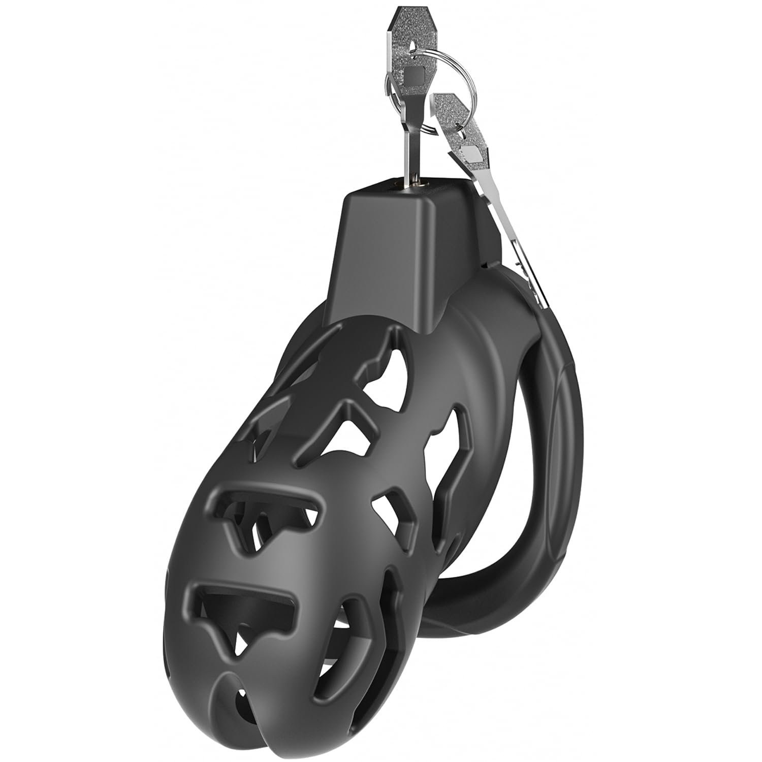 Male Chastity Cage - Large Size with 5 Adjustable Rings & Invisible Lock | Penis Exercise Device, Bondage Gear for Men | Lightweight Adult Sex Toy for BDSM, Couples Play & Solo Exploration
