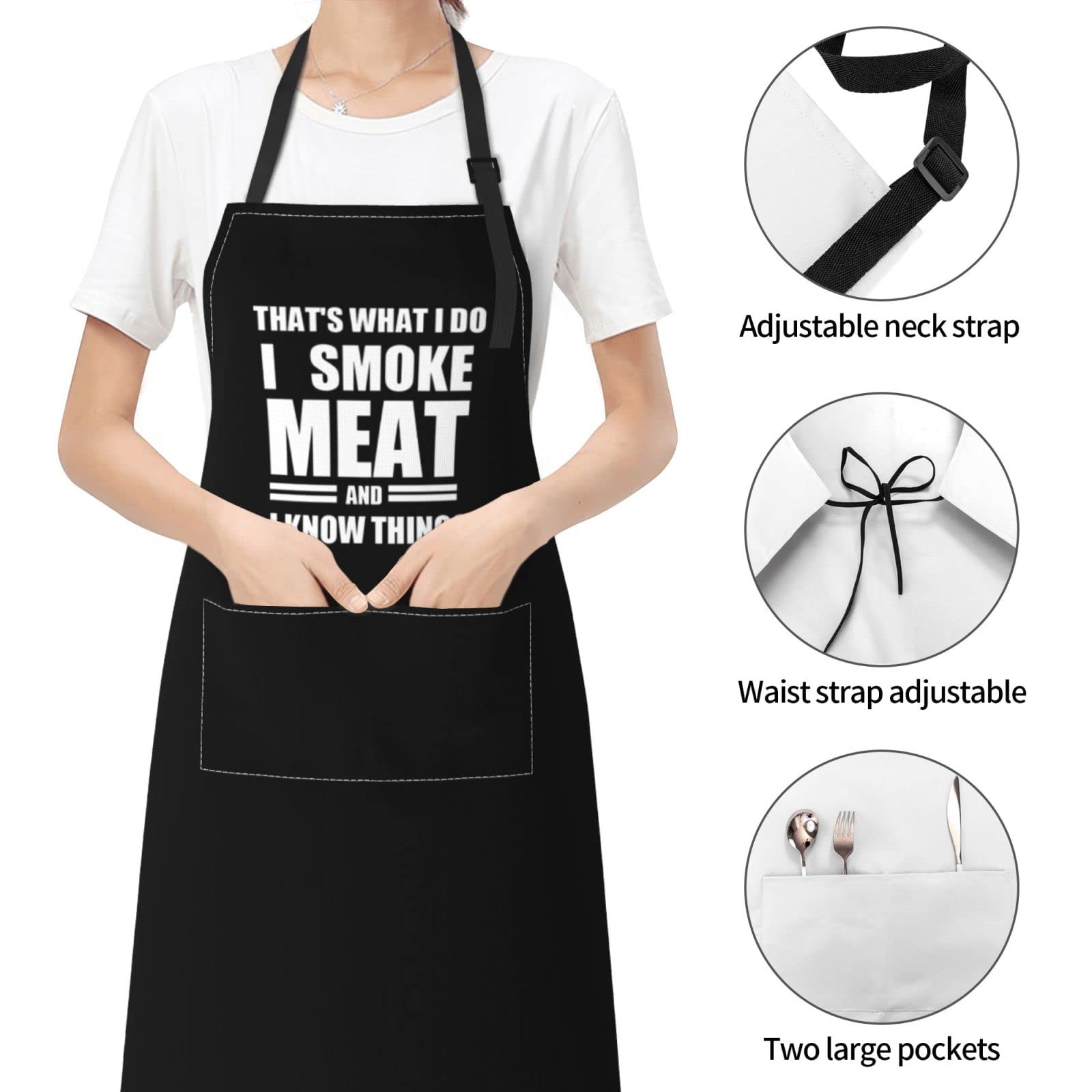 Adjustable BBQ Apron for Men & Women - Cooking Apron with Pockets - Perfect for Grilling, Barbecue & Outdoor Cooking - Ideal Grilling Gifts for Chefs & Home Cooks