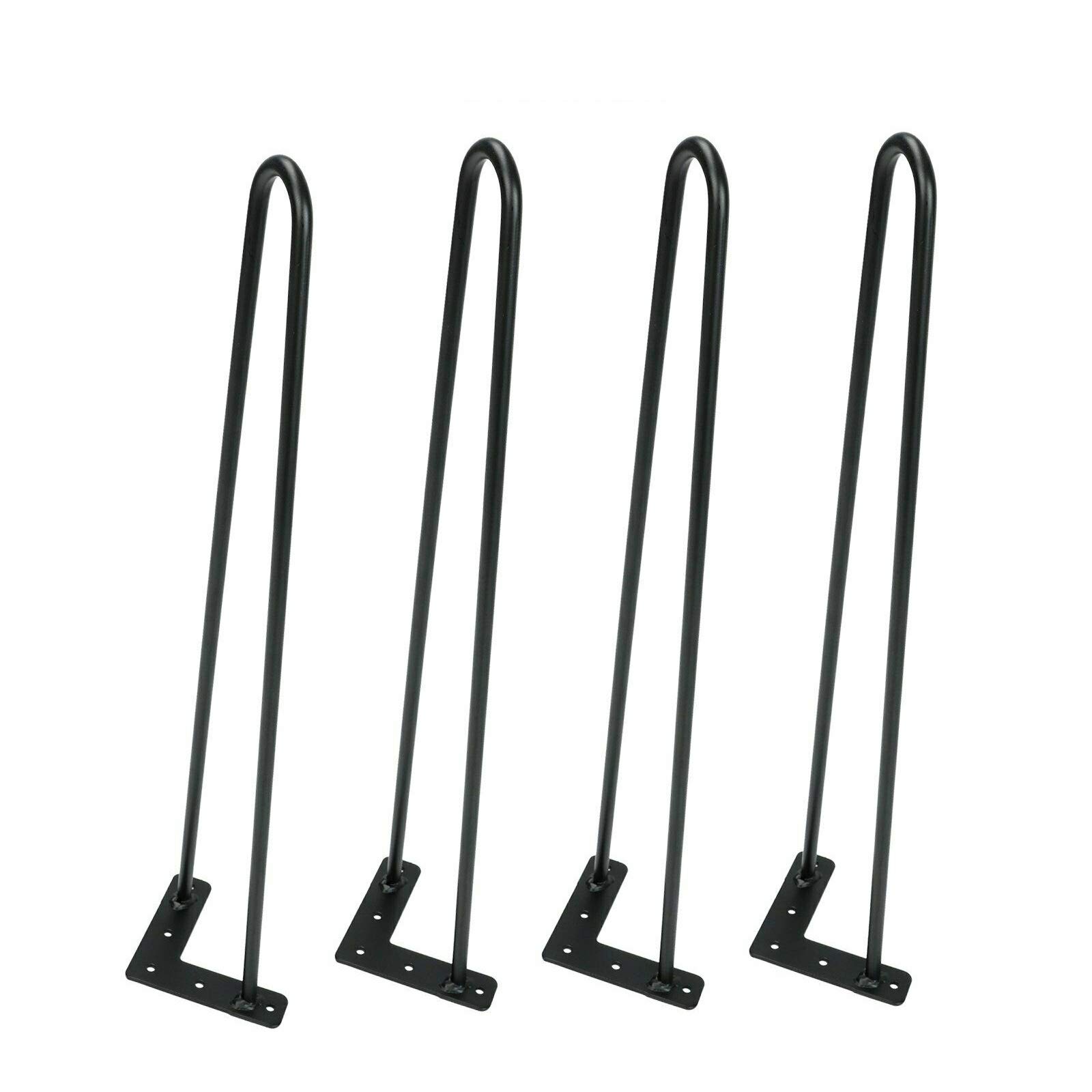 18 Inch Black Metal Coffee Table Legs - Solid Iron Bar Furniture Legs for DIY Home Projects (Set of 4) | Perfect for Modern Living Room, Bedroom & Office Decor