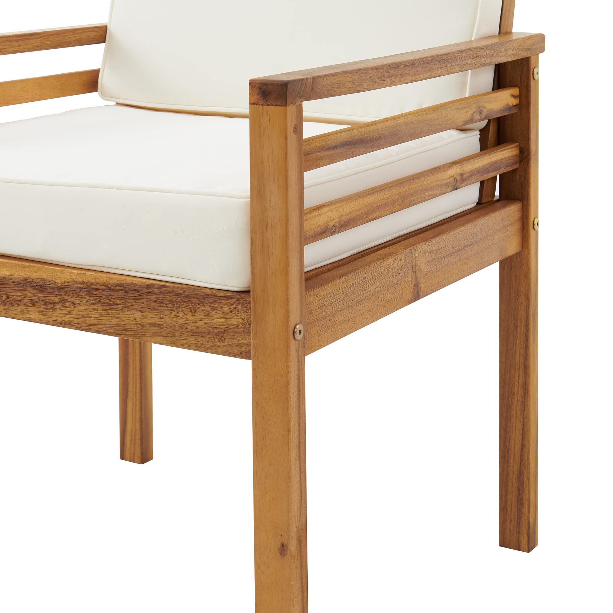 Alaterre Okemo Natural Outdoor Dining Chairs - Weather-Resistant Patio Furniture Set for Garden, Poolside & Backyard Dining