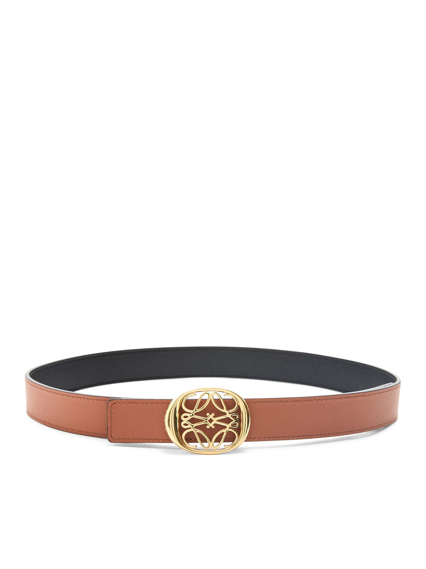 Anagram Ellipse Reversible Belt - Smooth Calfskin Leather for Men & Women | Perfect for Office, Casual & Formal Wear