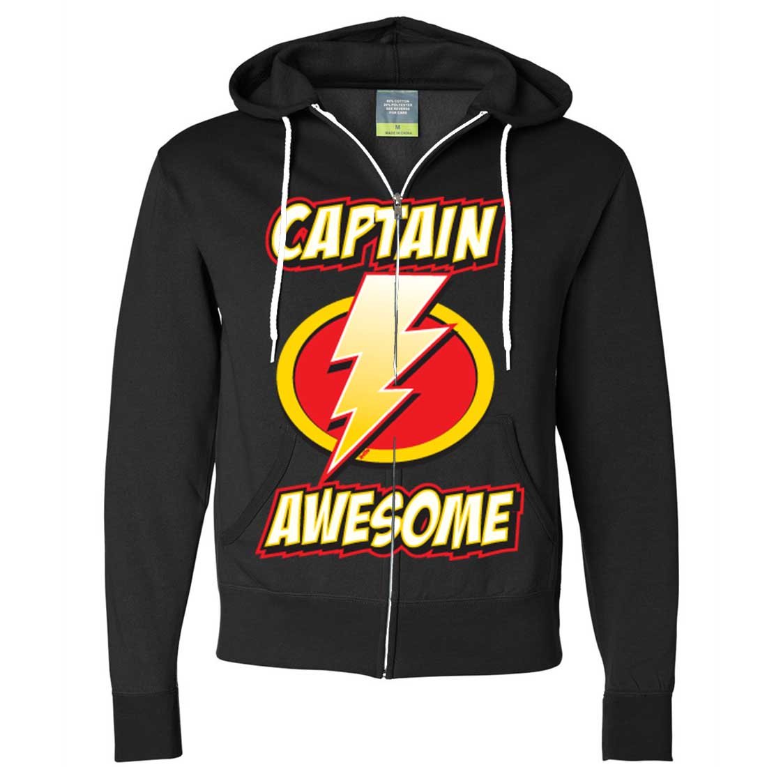 Dolphin Shirt Co Captain Awesome Zip-Up Hoodie for Men - Comfortable Pullover Fleece Jacket with Front Pockets | Perfect for Casual Wear, Outdoor Activities & Street Fashion
