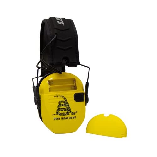 Walker's Razor Electronic Shooting Ear Muffs (2-Pack) - Don't Tread On Me Yellow Edition with 2-Way Radios (2-Pack), Safety Glasses (2-Pack) & Microfiber Cleaning Cloths (2-Pack) - Complete 8-Piece Hearing Protection Kit for Shooting Range, Hunting & Outdoor Activities