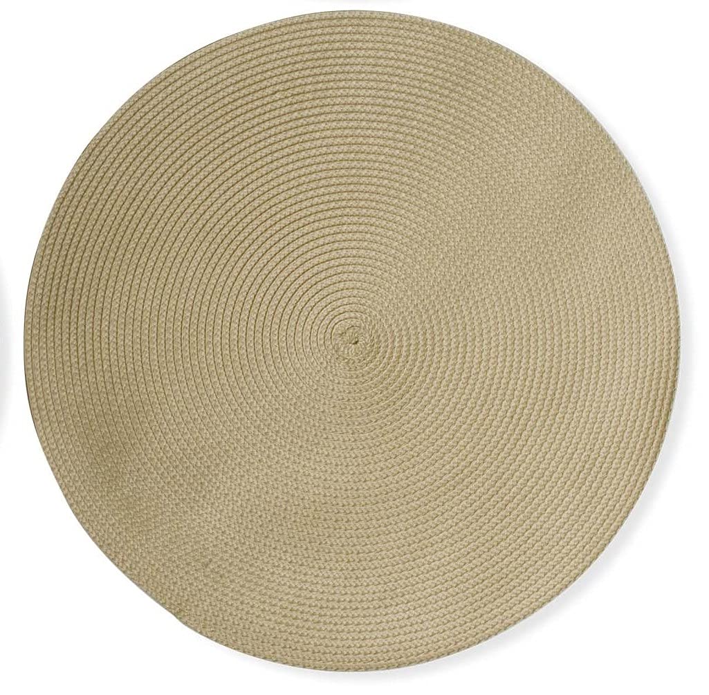 Handwoven Round Placemats Set of 4 - 15 Inch Natural Beige Table Mats for Dining, Kitchen & Home Decor | Perfect for Dinner Parties, Holiday Gatherings & Everyday Meals