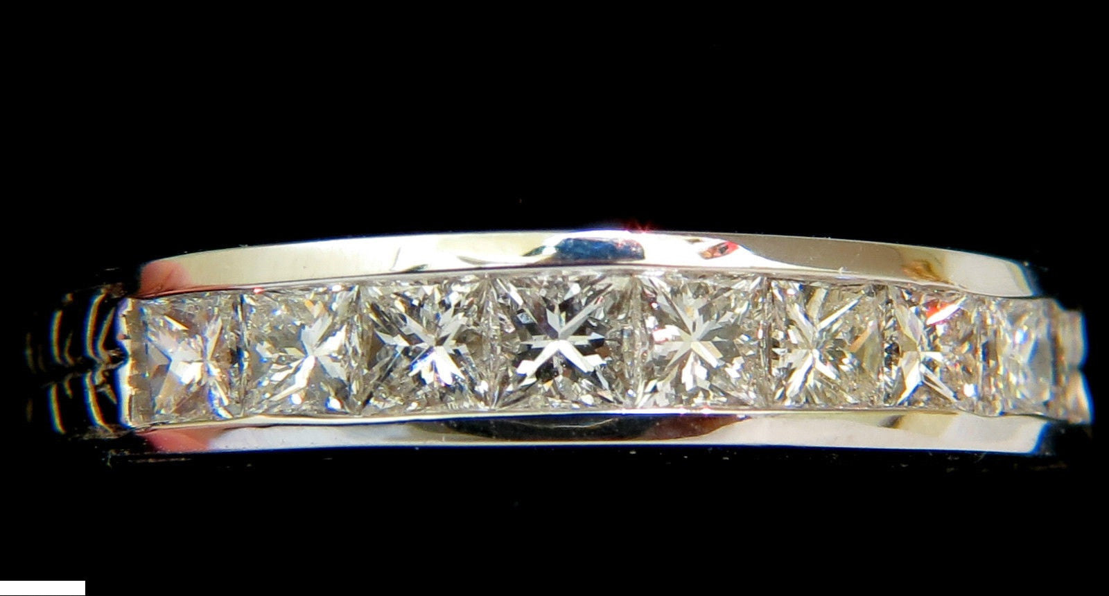 14KT .72CT Diamond Edwardian Deco Revival Band Ring - Princess Cut for Women, Vintage Style Wedding & Engagement Jewelry, Perfect for Anniversaries & Special Occasions