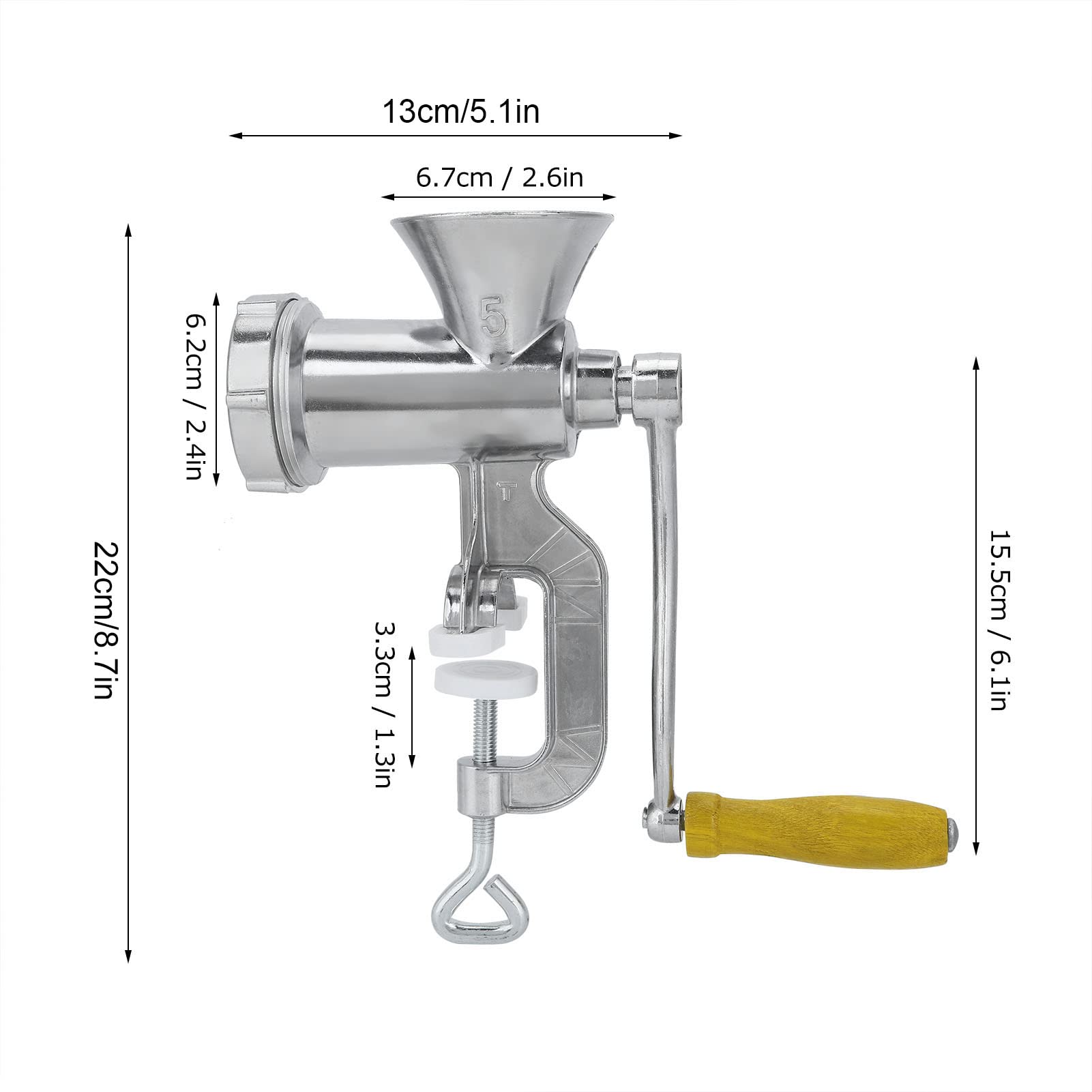 Heavy Duty Manual Meat Grinder - Multifunctional Hand Crank Food Processor with Table Clamp for Home Kitchen | Perfect for Grinding Beef, Pork, Sausage Stuffing & Food Prep | Dishwasher Safe Meat Mincer for Camping, BBQ & Everyday Cooking