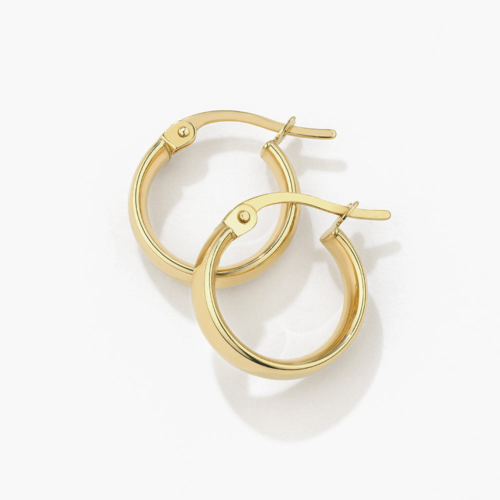 10k Gold Classic Huggie Earrings for Women - Minimalist Hoop Earrings for Everyday Wear, Gifts & Special Occasions