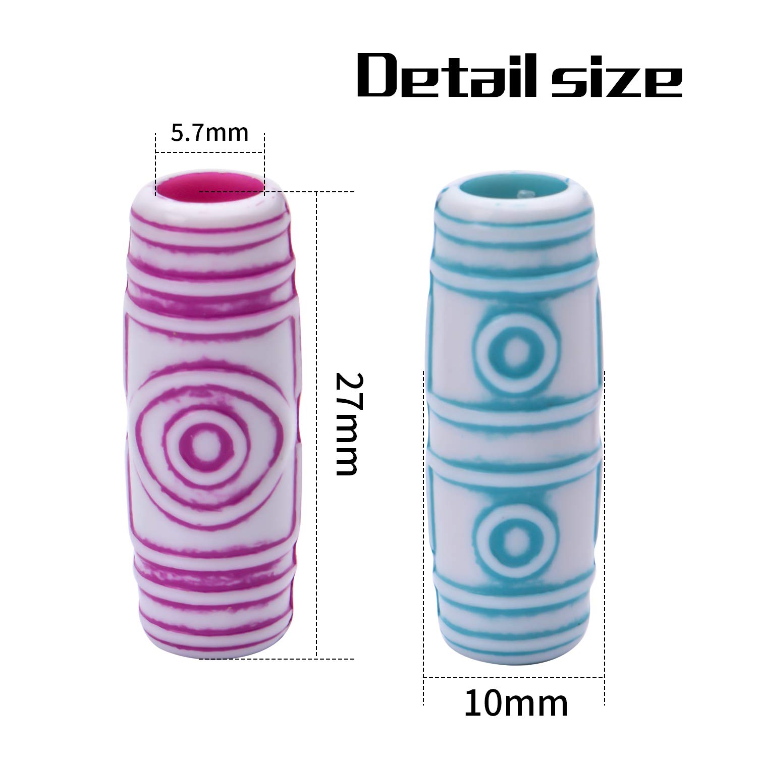 60pcs Colorful Dreadlock Beads for Hair Braiding & DIY Styling - Hair Accessories for Women & Men