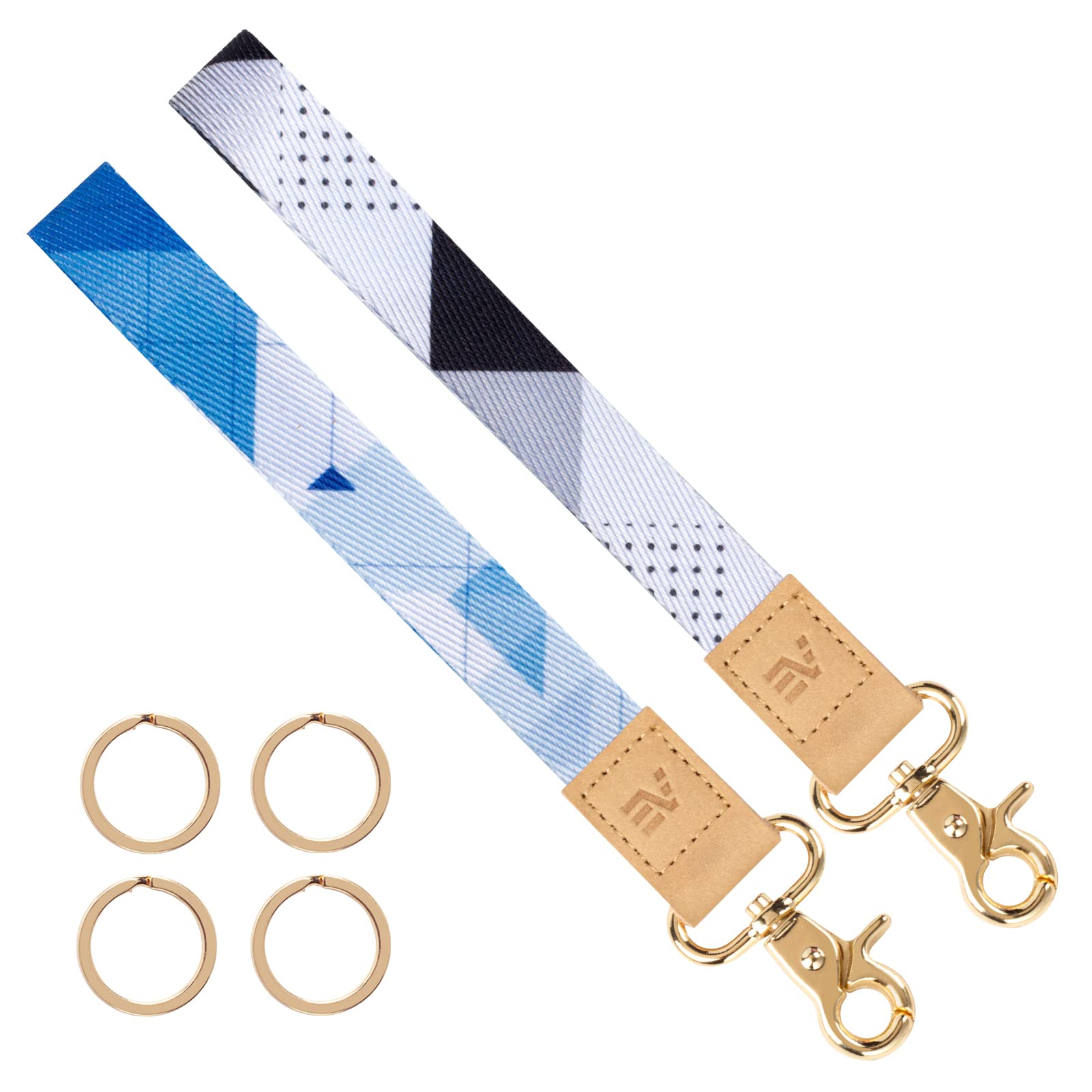 EcoVision 2-Pack Keychain Lanyards for Keys & ID - Women's Wristlet Key Holder with 4 Rings for Work & Travel