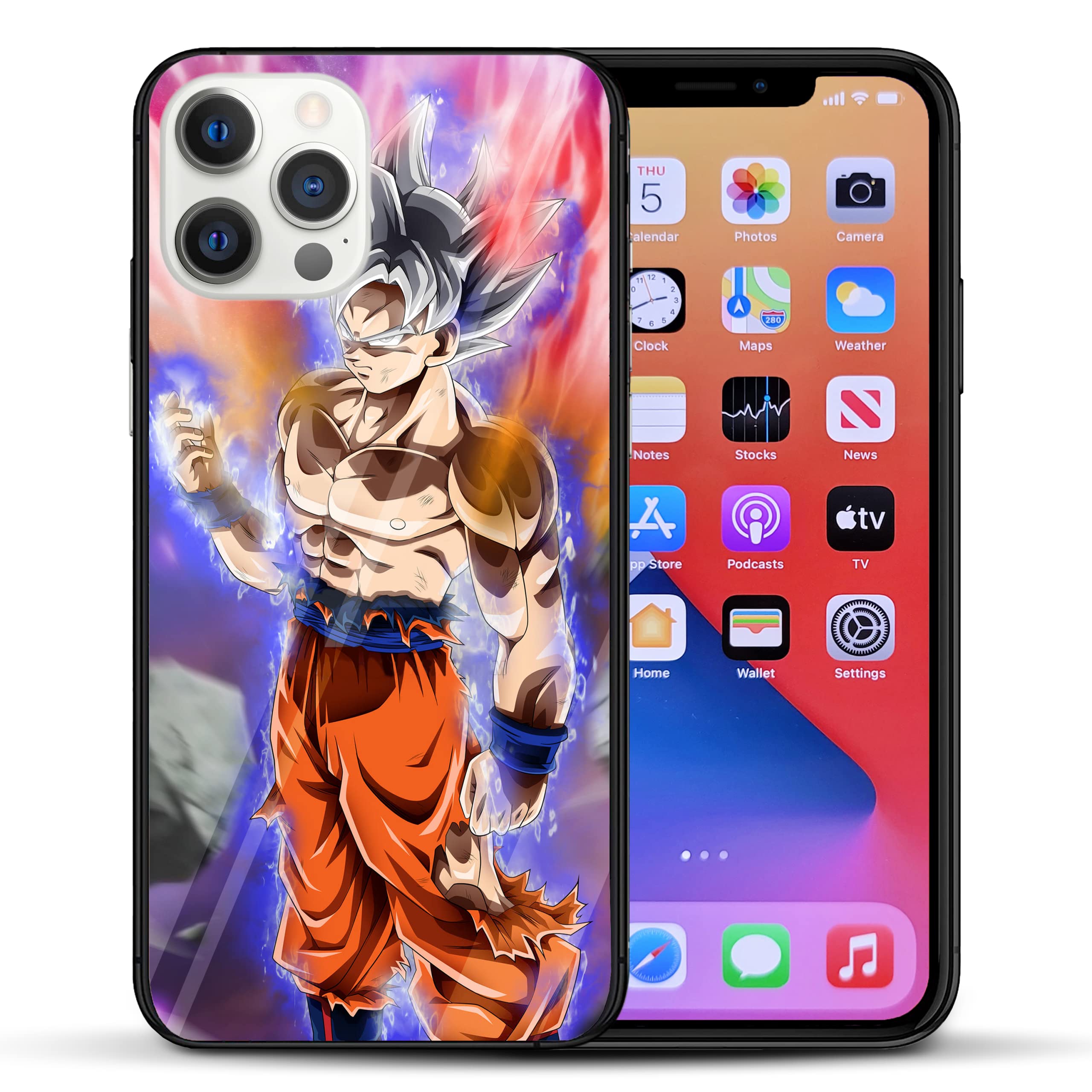 Premium MIM UK Tempered Glass iPhone Case - Shatterproof & Scratch-Resistant Cover for iPhone 13/12/11/X/8/7 (All Models) - Slim Protective Phone Case for Everyday Use, Work & Travel
