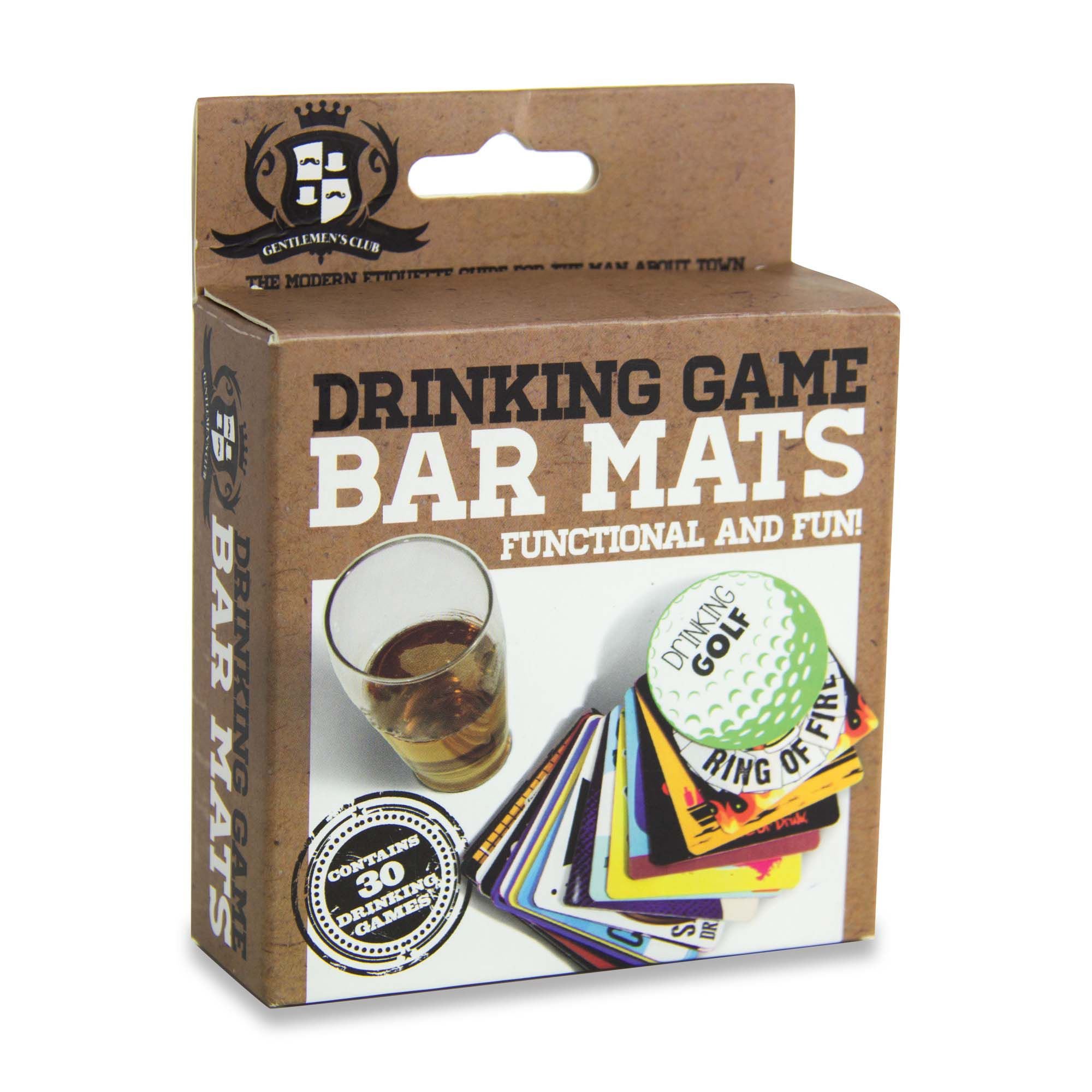 Gentleman's Club Drinking Game Bar Coasters - Set of 6 Premium Absorbent Coasters for Beer, Wine & Cocktails - Perfect for Poker Nights, Bachelor Parties & Man Cave Decor