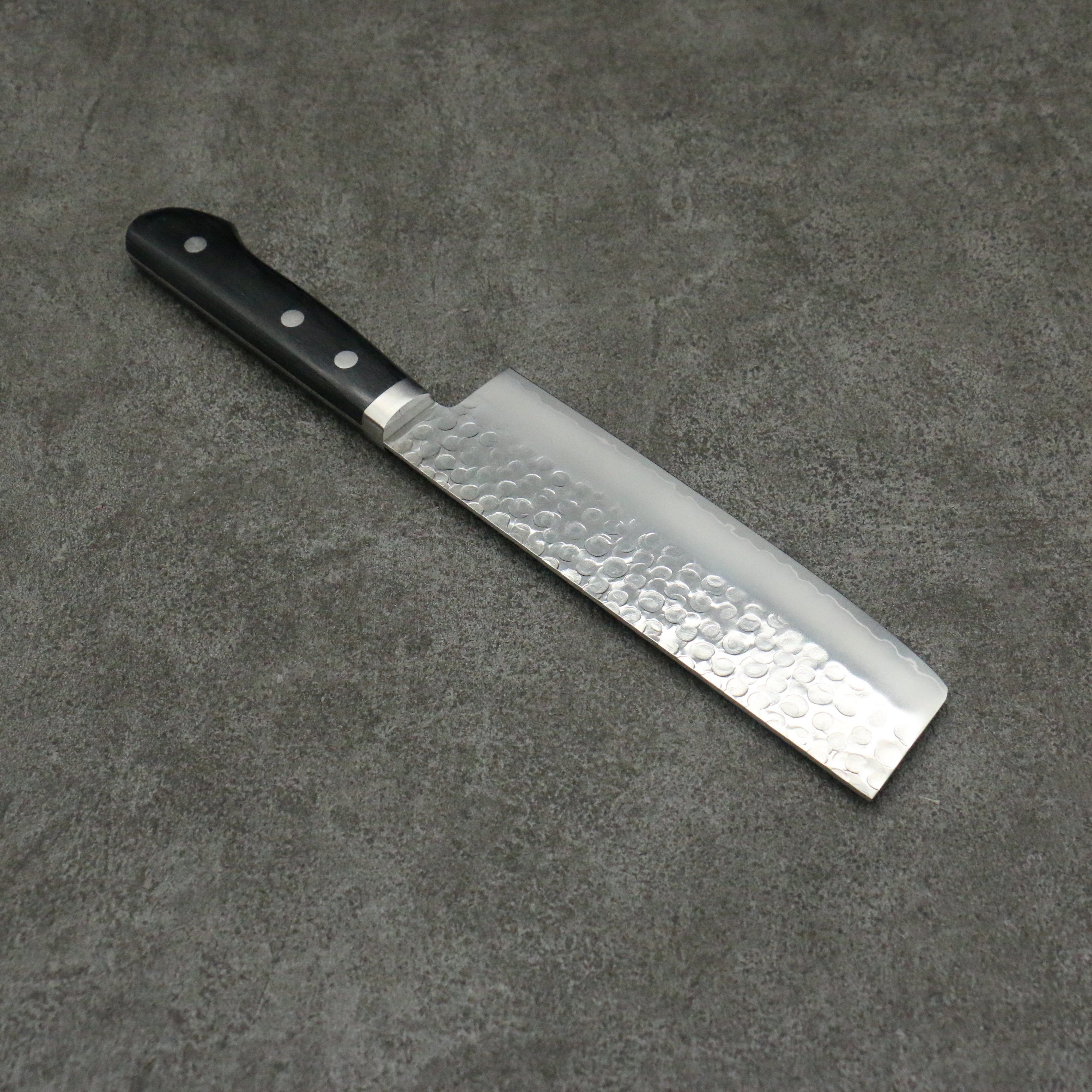 Premium Kanetsune VG1 Hammered Nakiri Knife 165mm - Japanese Chef Knife with Black Pakkawood Handle - Perfect for Slicing, Dicing & Vegetable Prep - Ideal for Home Cooks & Professional Chefs