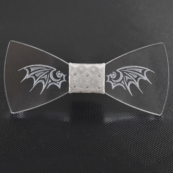 Stylish Acrylic Silver Bow Tie - Elegant & Durable for Weddings, Parties & Formal Events