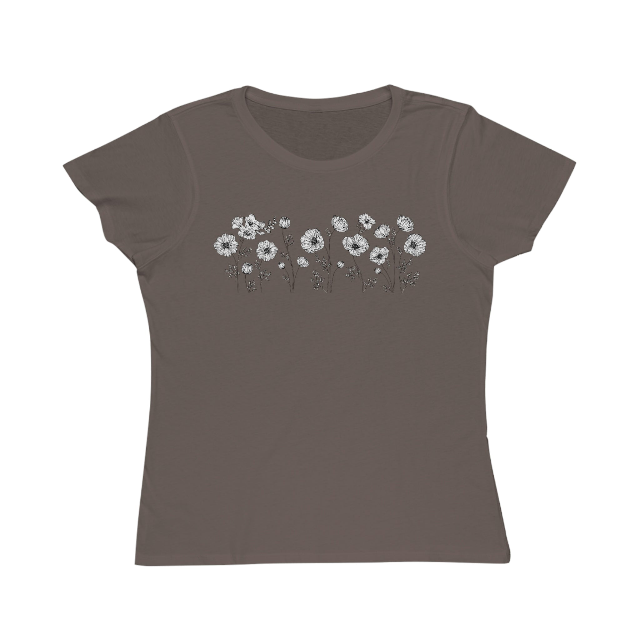 Organic Wildflower Print Women's T-Shirt - Soft Cotton Eco-Friendly Tee for Casual Wear & Summer Outfits