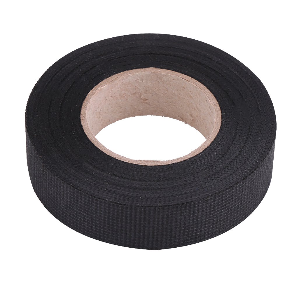 Automotive Wiring Harness Cloth Tape - Black Adhesive Fabric for Car Wire Protection (19mmx15m) - DIY & Repair Use