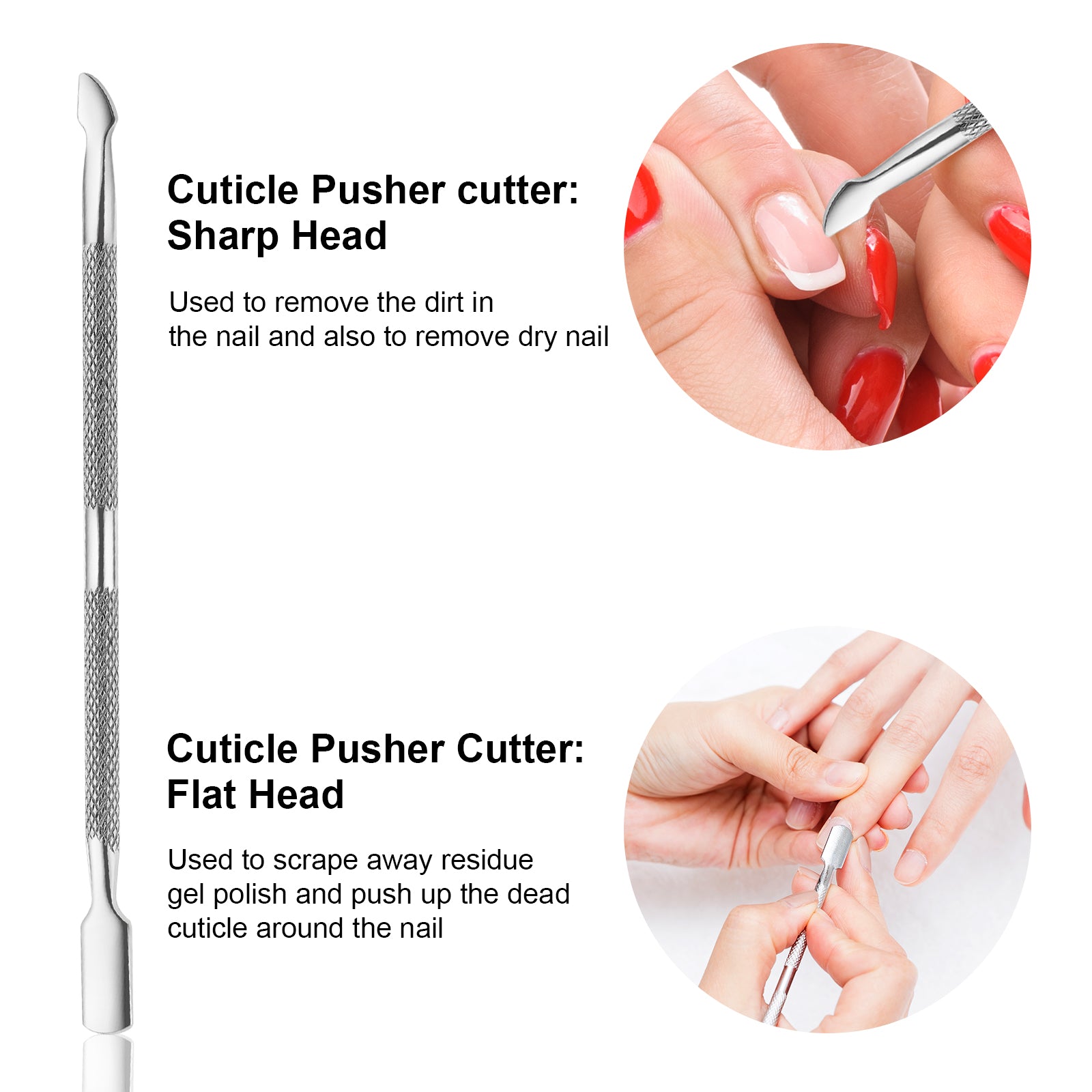 FACEMADE Professional Stainless Steel Nail Cuticle Nipper Set - Dual End Pusher & Cuticle Trimmer for Manicure & Pedicure - Perfect for Salon, Home Nail Care & DIY Grooming