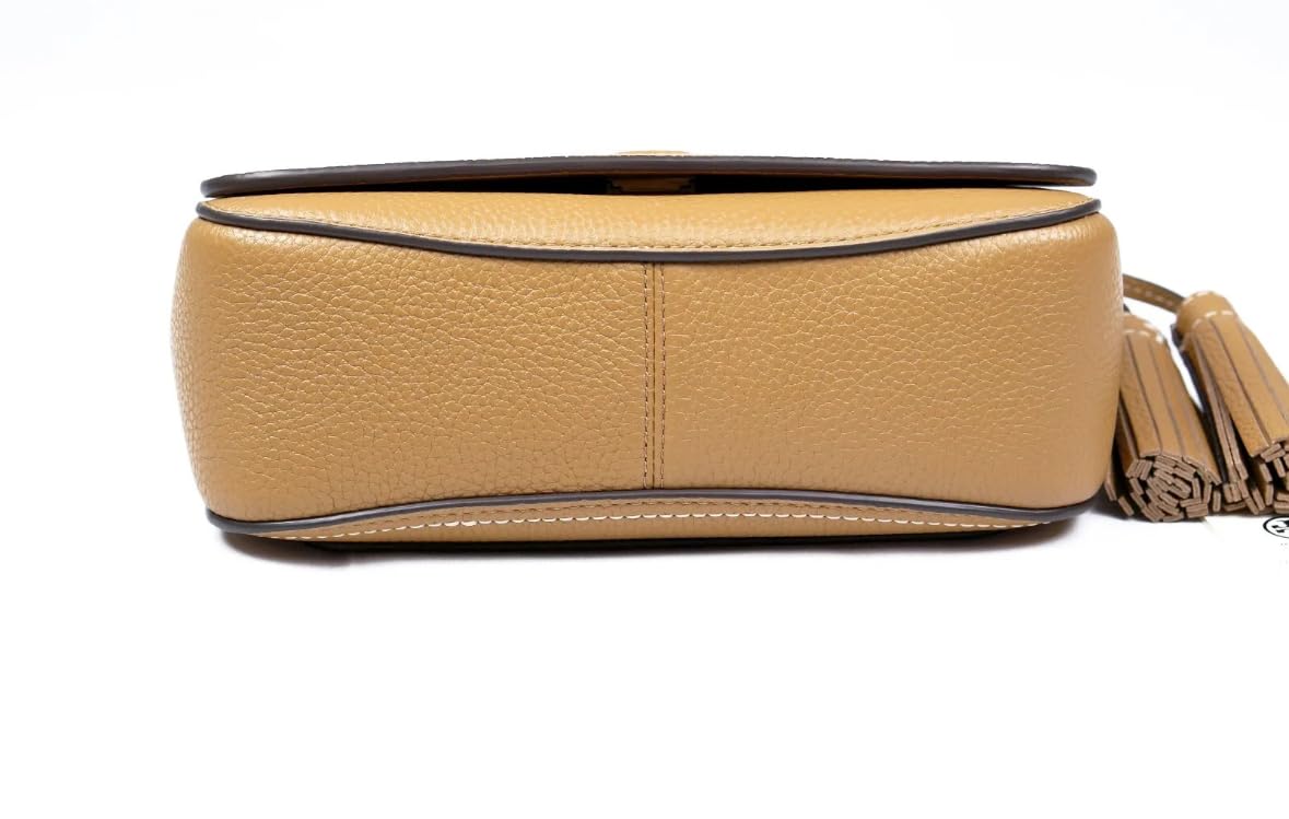 Tory Burch Thea Pebbled Leather Crossbody Shoulder Bag in Tiramisu | Stylish Flap Design for Women | Perfect for Work, Travel & Everyday Use