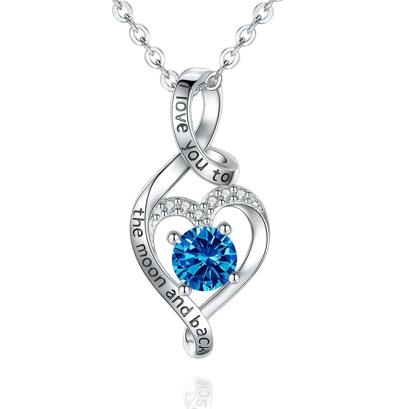 CELESTIA 925 Sterling Silver Birthstone Necklaces for Women - 18 Inch Chain - Elegant Personalized Jewelry Gift for Birthday, Anniversary & Special Occasions