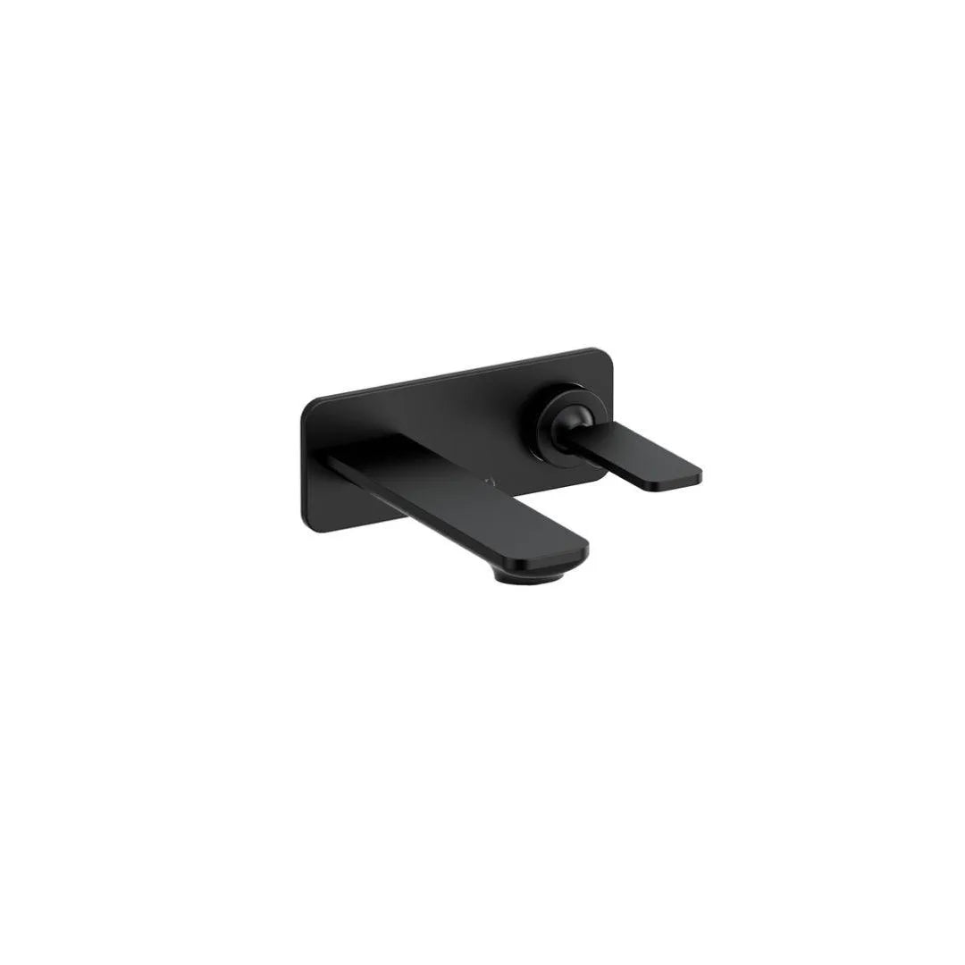 Riobel Equinox Wall Mount Bathroom Faucet - Modern Matte Black Single Hole Bath Sink Faucet (Model EQ11BK) for Contemporary Home & Luxury Hotel Bathroom Renovation
