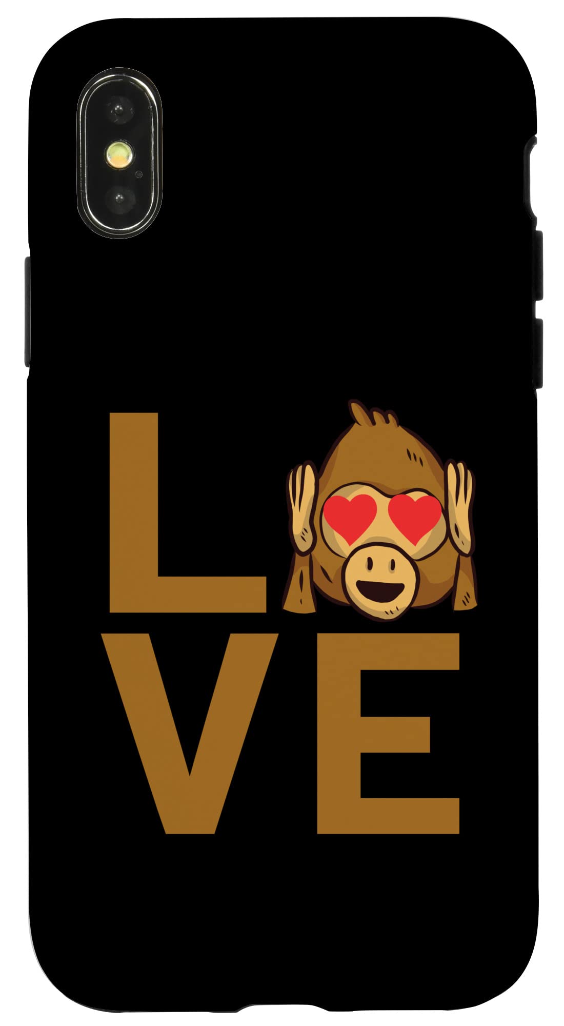 iPhone X/XS Monkey Lover Case - Cute Cartoon Design Protective Phone Cover for Apple iPhone X & XS - Perfect Gift for Animal Lovers & Tech Enthusiasts
