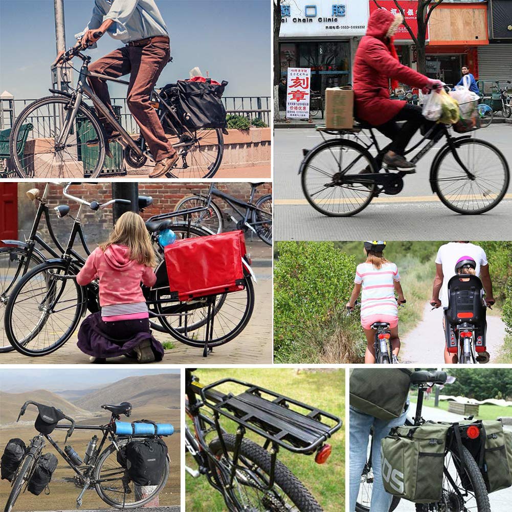VGEBY Aluminum Alloy Bicycle Rear Rack - Heavy Duty Touring Carrier for Luggage & Cargo | Perfect for Cycling Commuting, Camping Trips & Outdoor Adventures