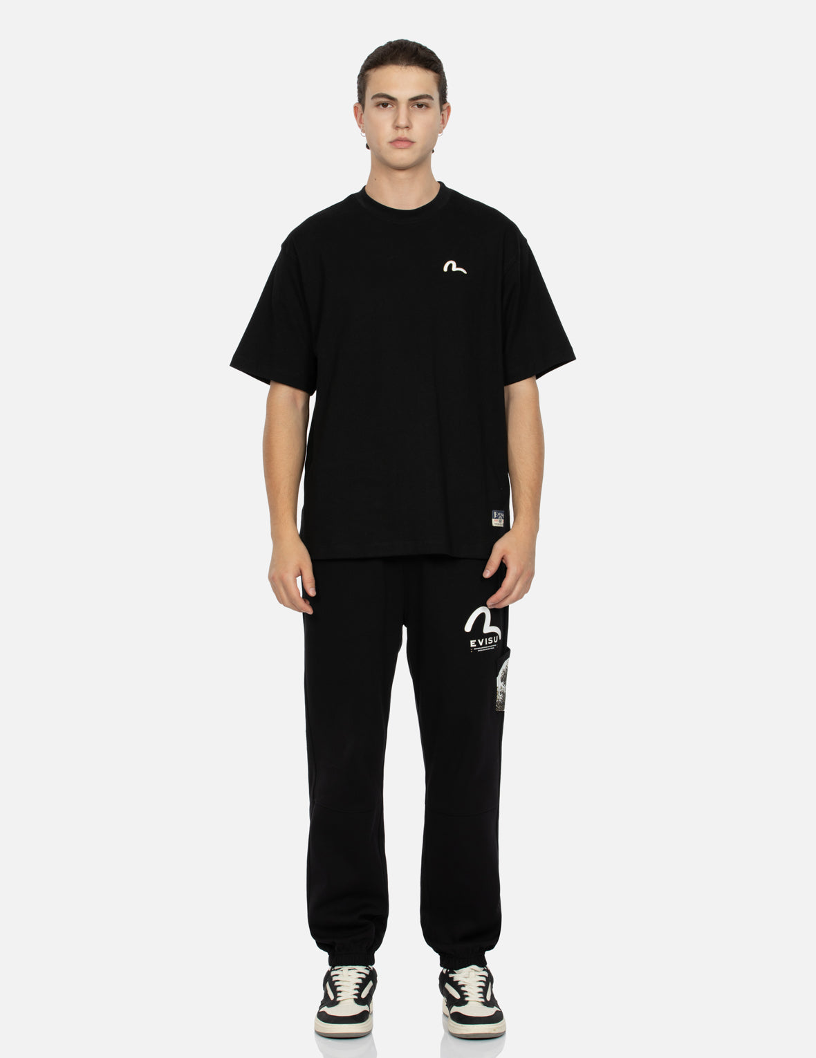 Seagull Embroidery Carp Print Relaxed Fit T-Shirt for Men - Comfortable Casual Wear for Beach Outings and Summer Vacations