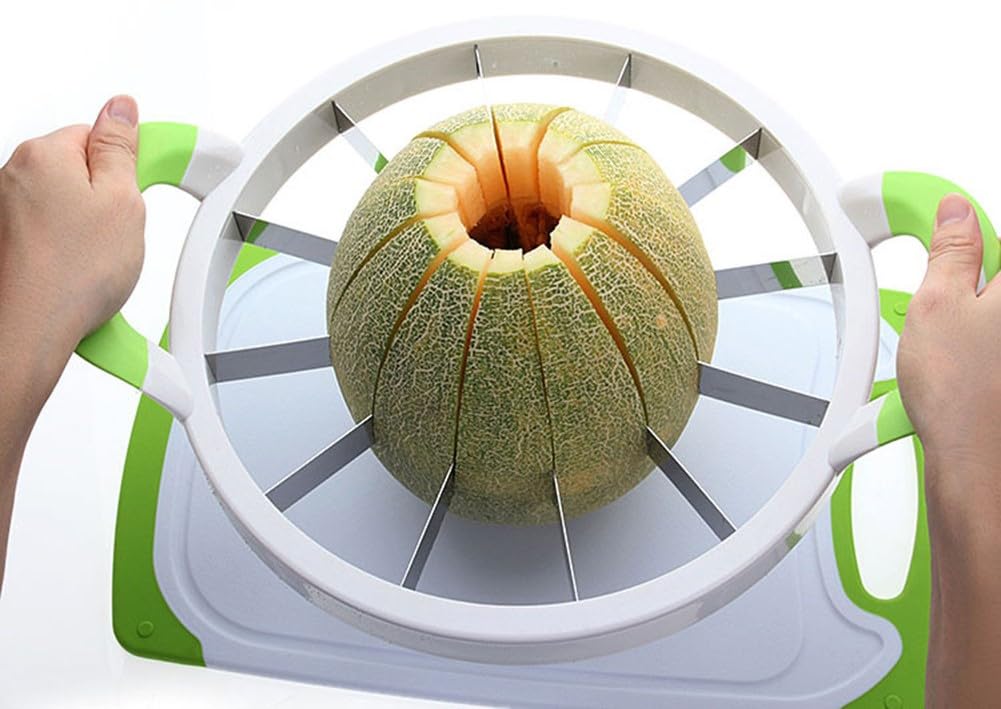 高效Melon Slicer大号西瓜切片器 - 厨房必备水果切割工具，适合家庭聚会、野餐和派对使用