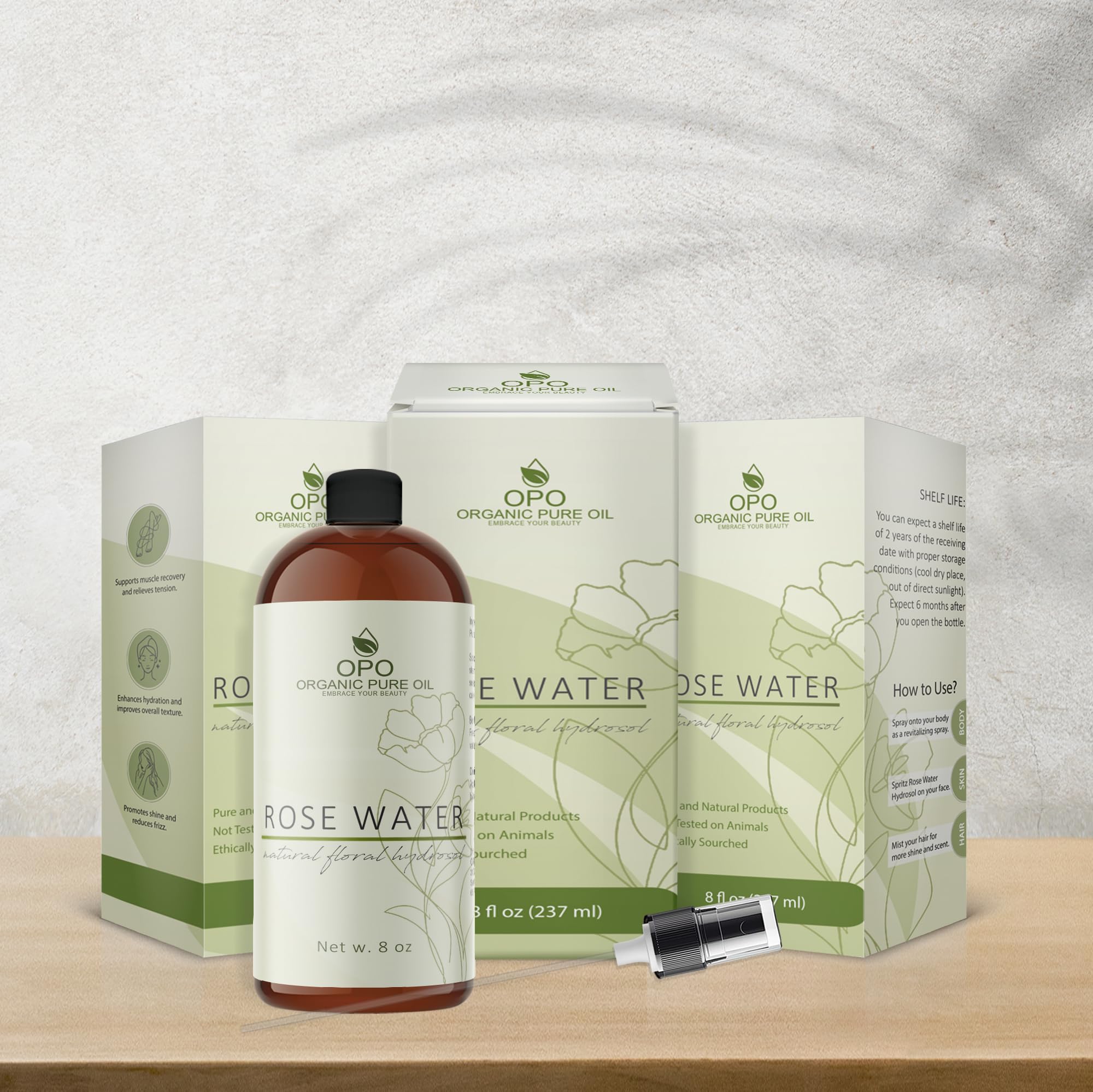 8oz Pure Rose Hydrosol Water - 100% Natural Facial Toner & Hydrating Mist for Skin, Hair Care | Organic Rose Water Spray for Face, Body, Linen, Room Freshener & Aromatherapy | Vegan, Cruelty-Free Skincare & Home Fragrance Solution