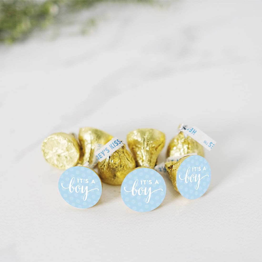 Chocolate Drop Labels Stickers 216-Pack for Baby Shower & Party Favors