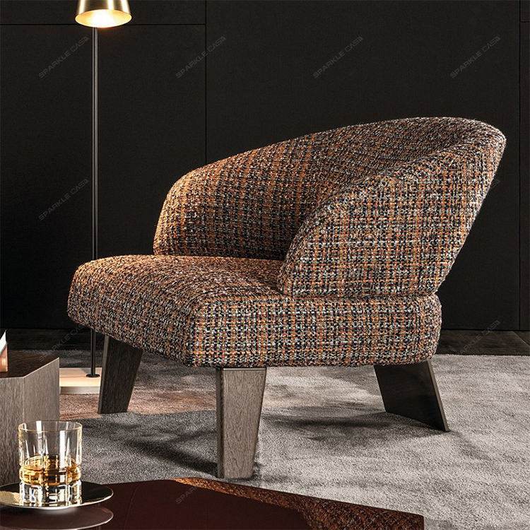Liora Linen Fabric Armchair - Modern Upholstered Accent Chair for Living Room, Bedroom & Office - Comfortable Lounge Chair with Solid Wood Legs (Beige) - Perfect for Reading, Relaxing & Home Decor