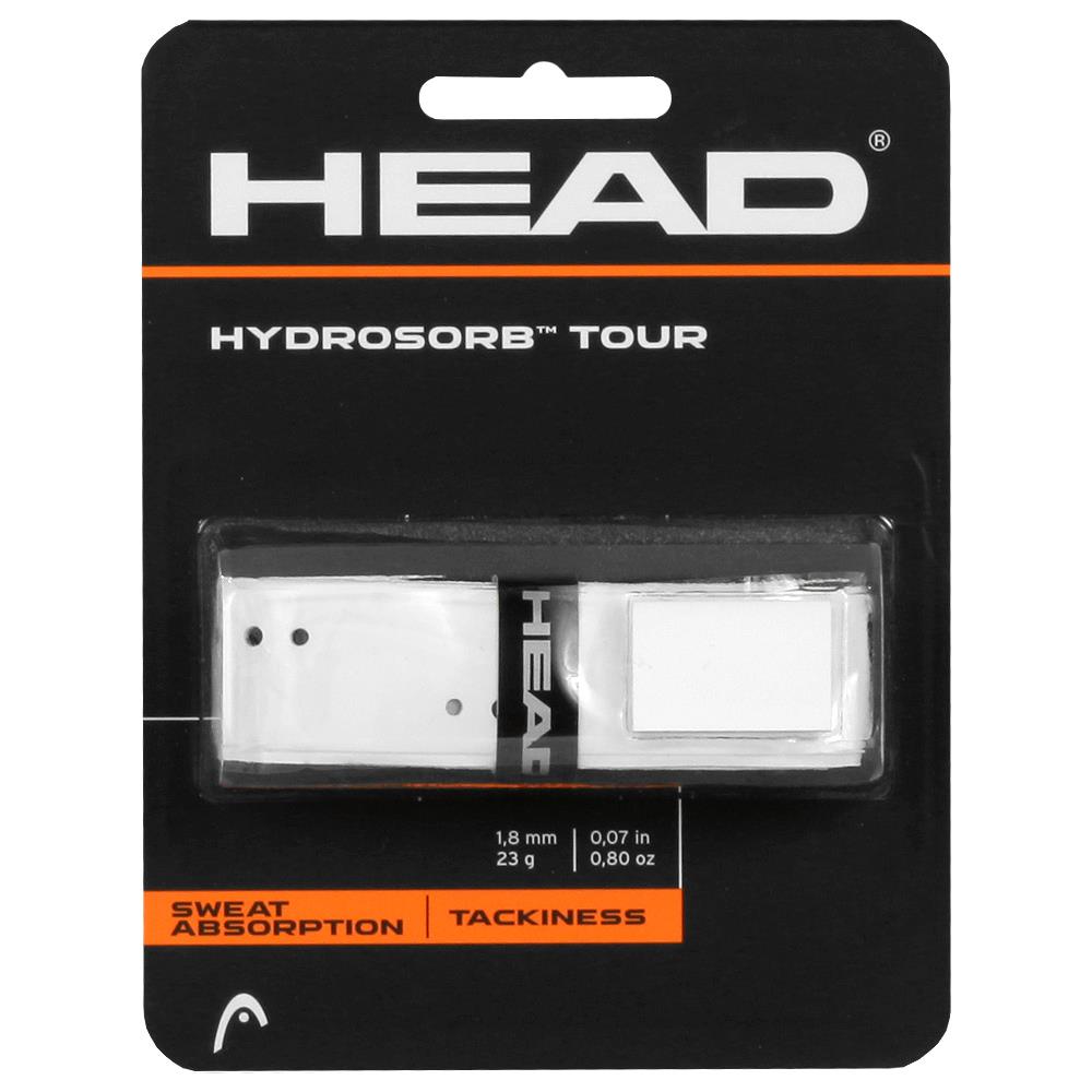 Head Hydrosorb Tour Replacement Tennis Grip - White | Premium Cushioning for Enhanced Comfort & Control | Perfect for Tennis, Pickleball & Racquetball Players