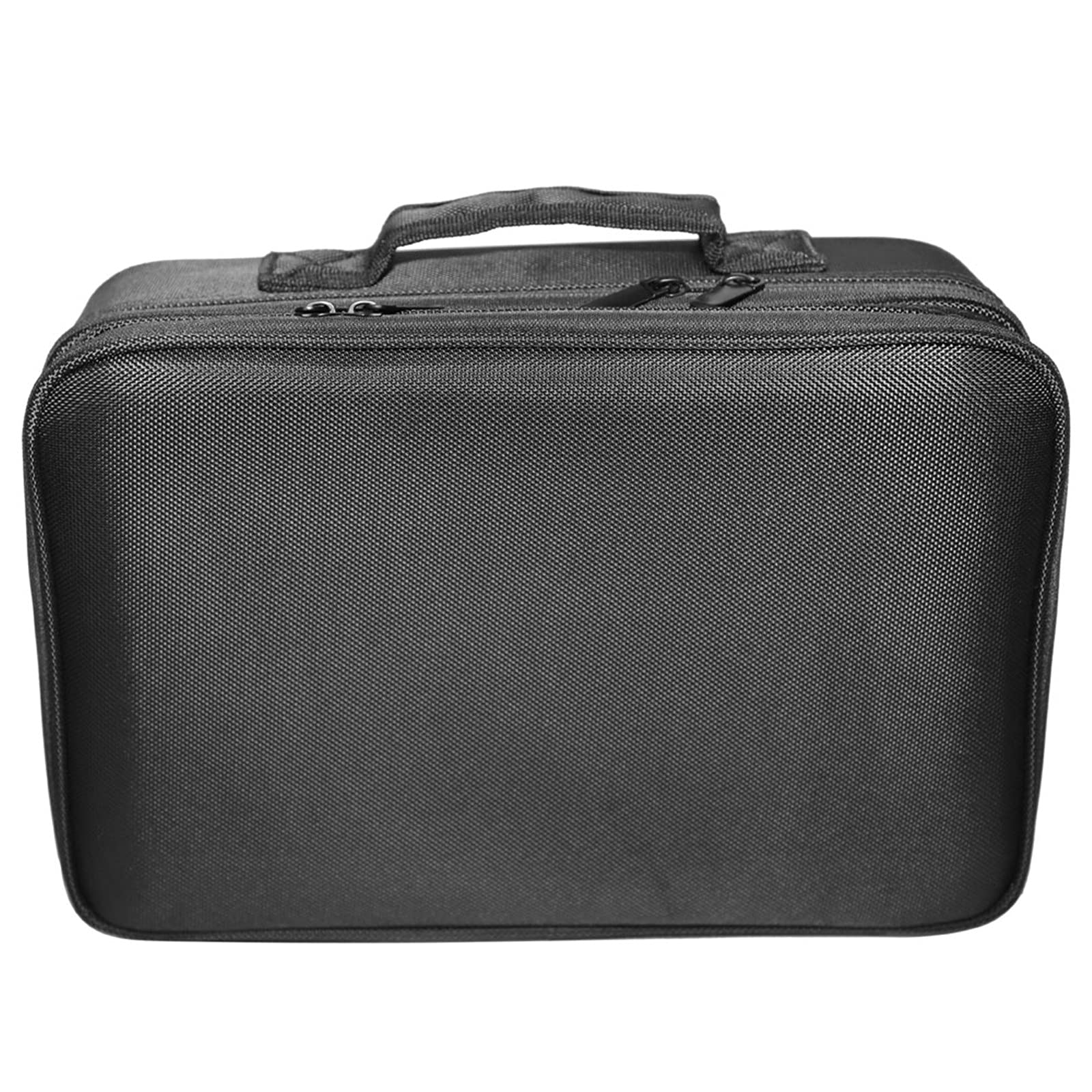 JASOYA GT7-LY Professional Large Capacity Multilayer Travel Makeup Bag with Adjustable Shoulder Strap - Small Black Cosmetic Organizer for Women | Perfect for Airplane Carry-on, Gym & Weekend Getaways
