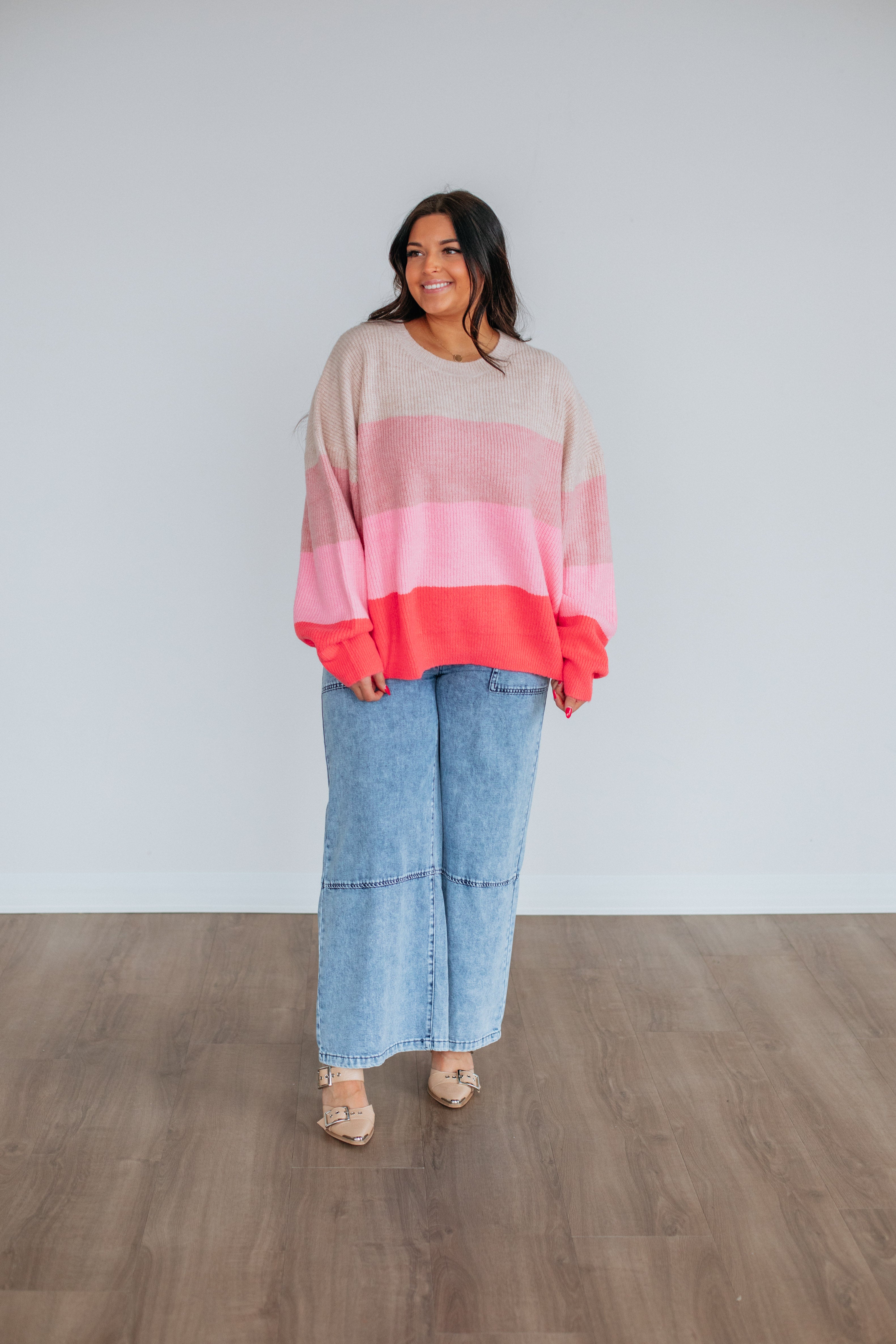 Annie Striped Sweater for Women - Soft Knit Long Sleeve Pullover - Cozy Winter Fashion Top - Perfect for Casual Outfits, Office Wear & Date Nights