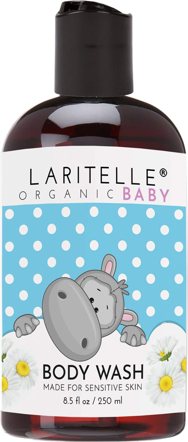 Organic Unscented Body Wash for Sensitive Skin - 8.5 oz | Hypoallergenic, Vegan & Crucial Oil-Free | Gentle Daily Cleanser for Babies, Adults & Dry Skin Care