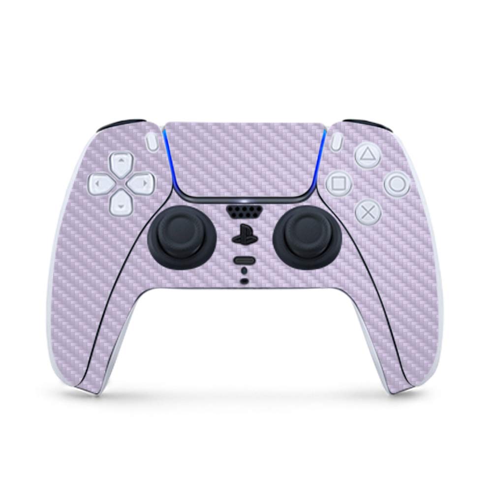 MightySkins Carbon Fiber Gaming Skin for PS5 Controller - Solid Lilac | Durable Textured Cover for Playstation 5 | Easy to Apply & Remove | Made in USA | Perfect for Gaming, Protection & Customization