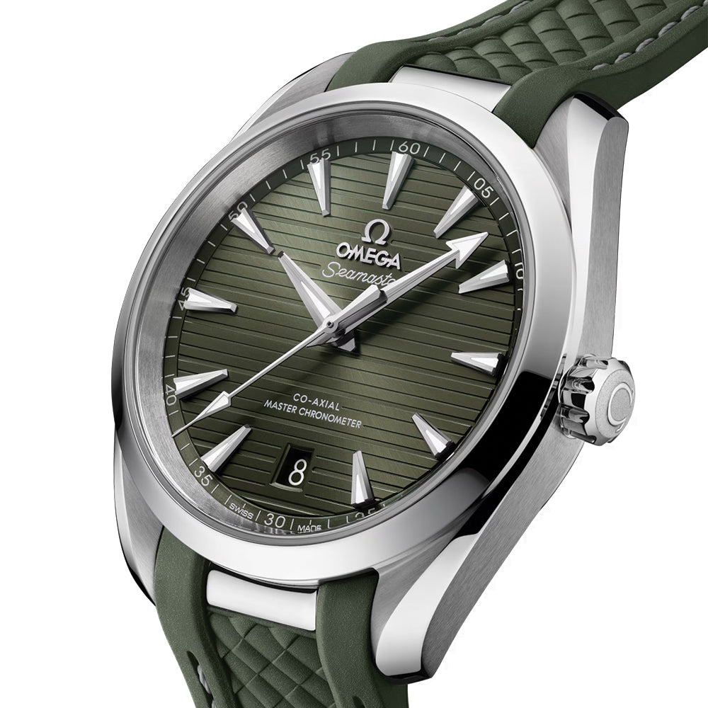 Omega Seamaster Aqua Terra 150M Co-Axial Master Chronometer 38mm Green Dial Men's Watch - Luxury Automatic Timepiece for Diving, Business & Formal Occasions