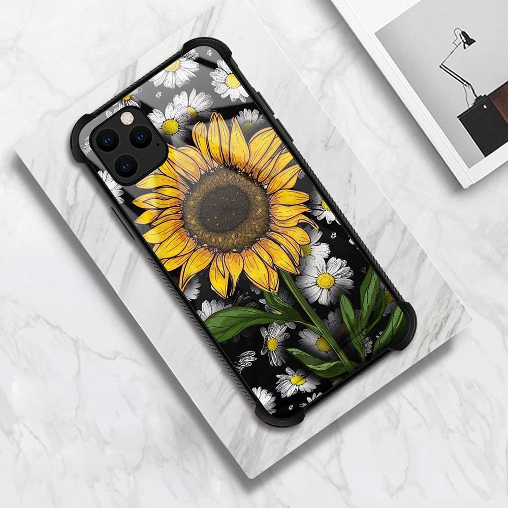 Sunflower Floral iPhone 13 Pro Case - Cute Flower Design Protective Cover for Women & Girls | Perfect for Everyday Use, Work & Outdoor Activities