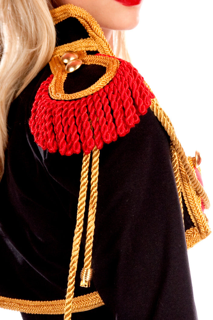 Miss Prince Black Ponte with Red & Gold