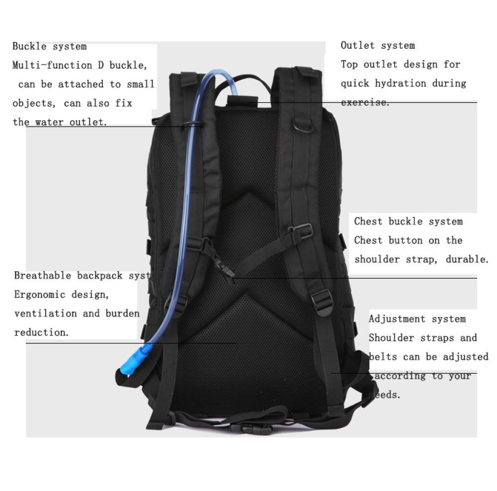 Tactical Military Backpack for Men - 48L Large Capacity Hiking Backpack (52×30×31cm) - Durable 3P Attack Bag for Outdoor Camping, Travel & Daily Use