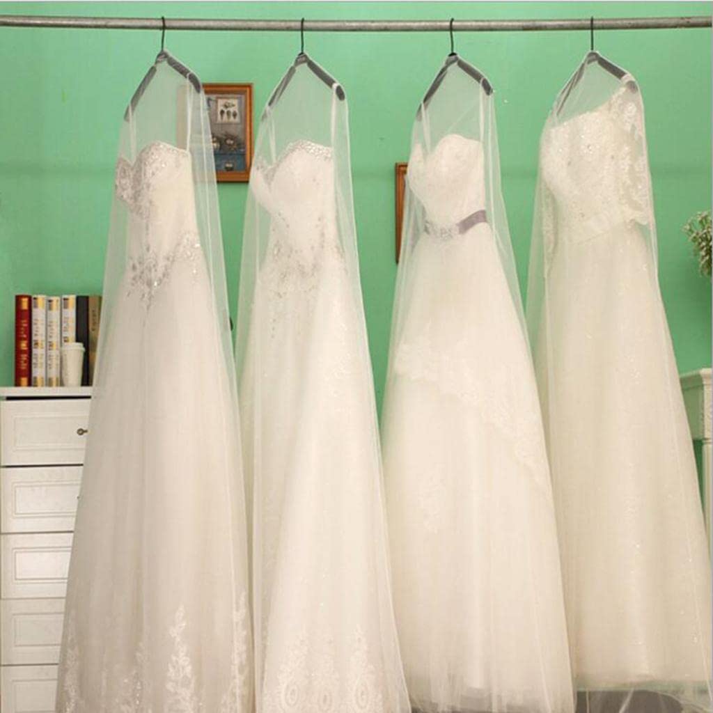 White Veil Wedding Gown Dress Garment Storage Bag Cover - 1.8m Long Dress Protector for Bridal Gowns, Formal Dresses & Special Occasion Outfits | Perfect for Wedding Dress Preservation, Travel Storage & Closet Organization