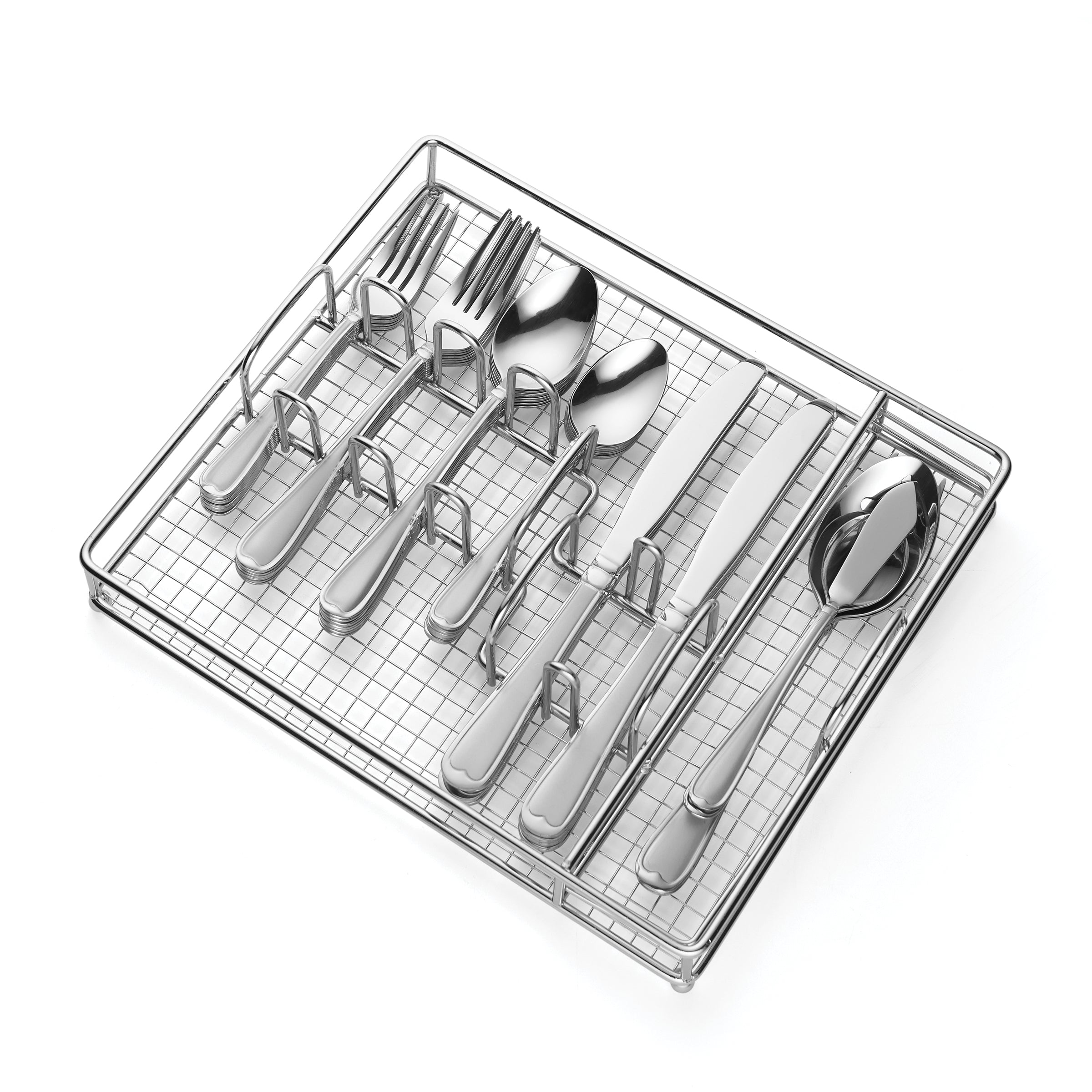 Allure Sand 45-Piece Stainless Steel Flatware Set with Storage Caddy - Elegant Dinnerware for Formal Dining, Entertaining & Wedding Gifts