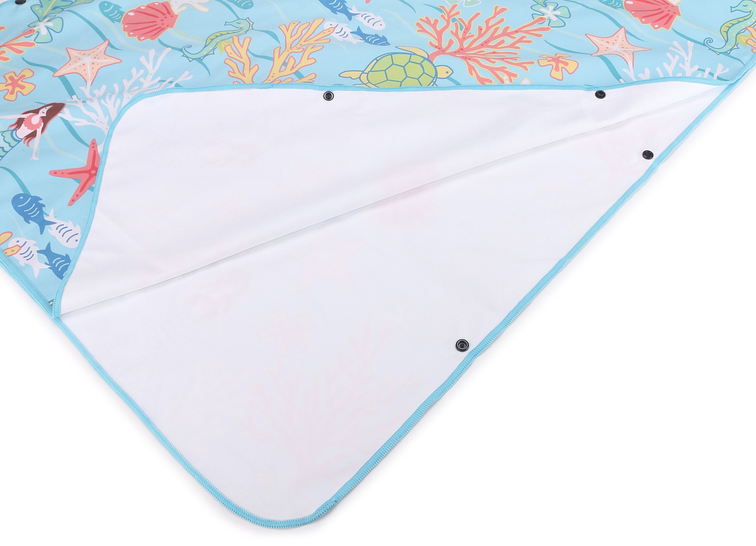 **Hooded Beach Towel Poncho for Teens - Soft & Absorbent Mermaid Blue - Perfect for Swimming, Surfing & Beach Lounging**
