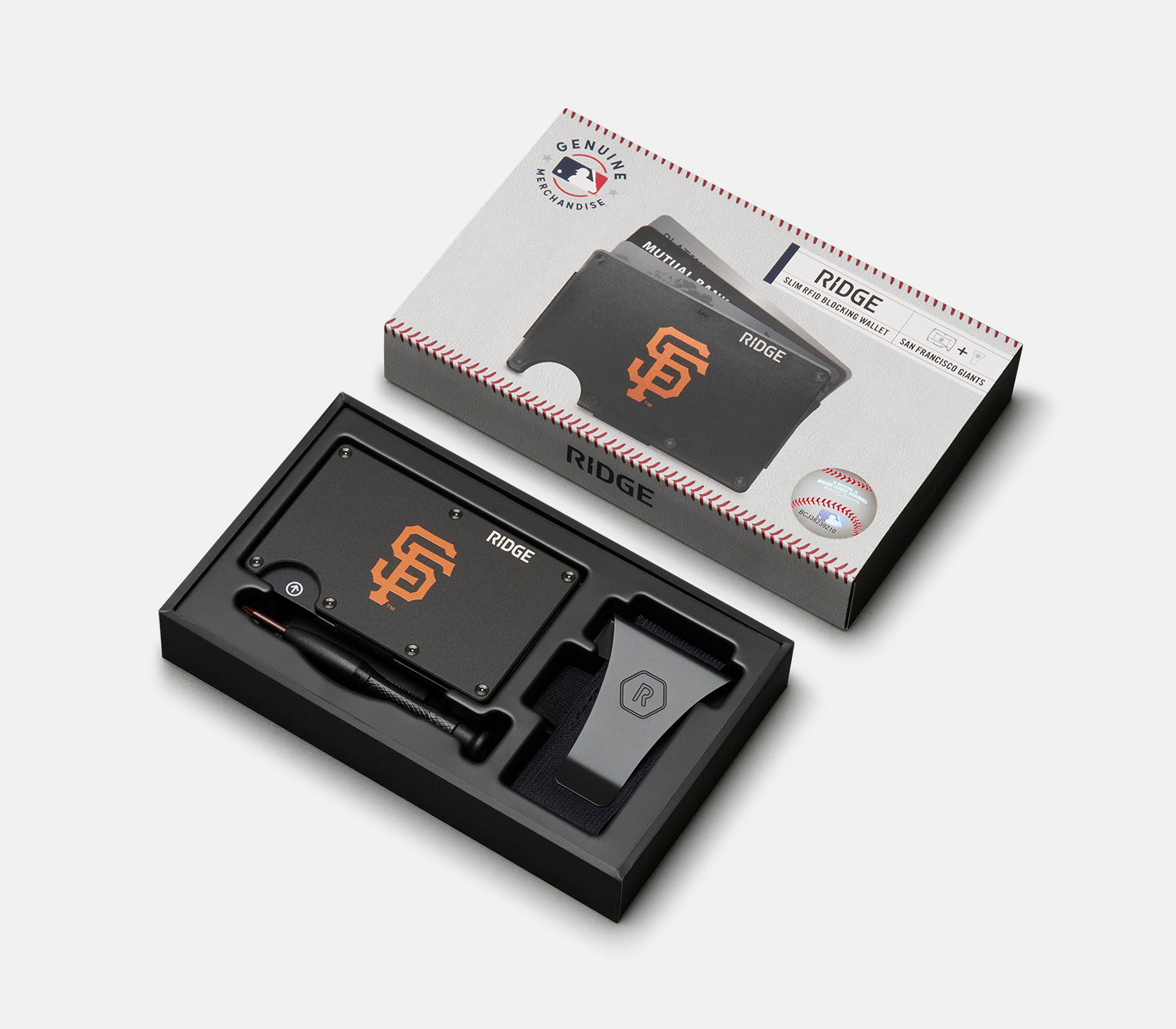 Ridge Wallet for Men - Slim RFID Blocking Minimalist Front Pocket Wallet - San Francisco Giants Edition - Perfect for Everyday Carry, Travel & Gifts