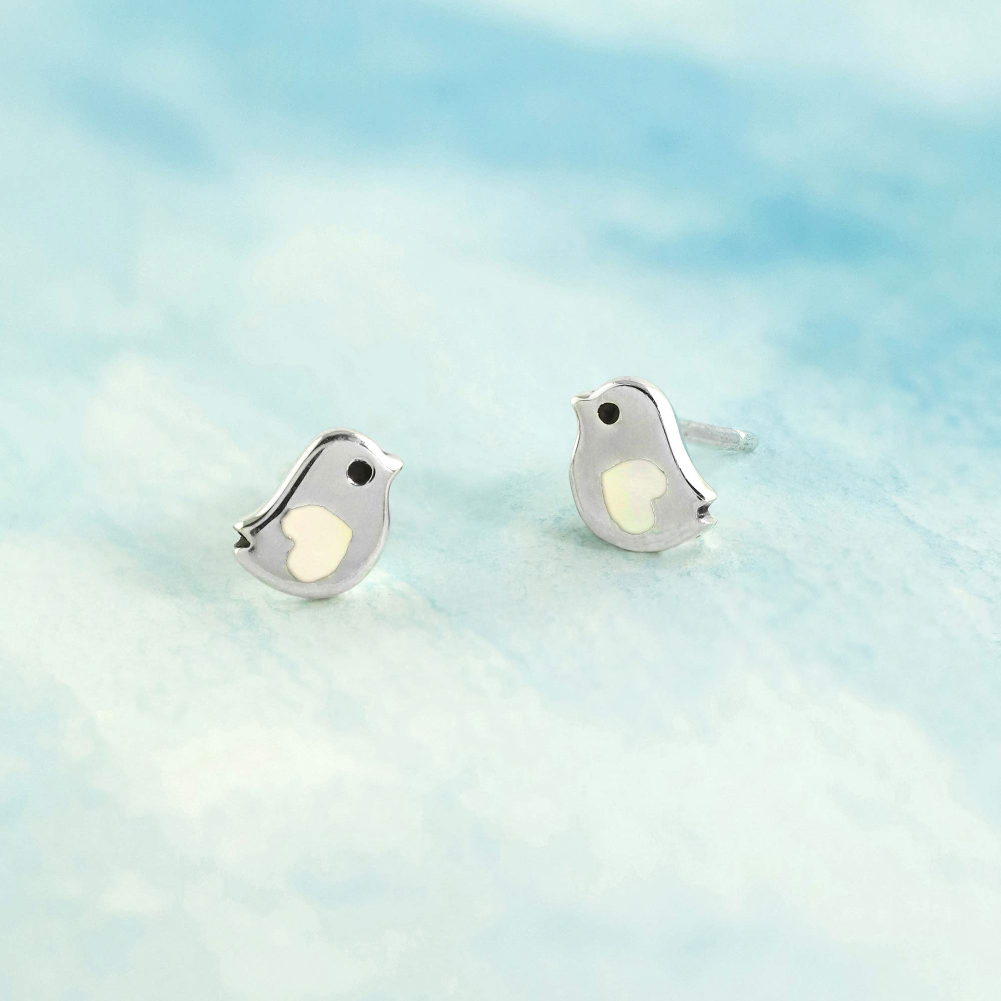 Sterling Silver Little Bird Stud Earrings for Women - Dainty Minimalist Bird Jewelry - Perfect Gift for Birthday, Anniversary & Everyday Wear