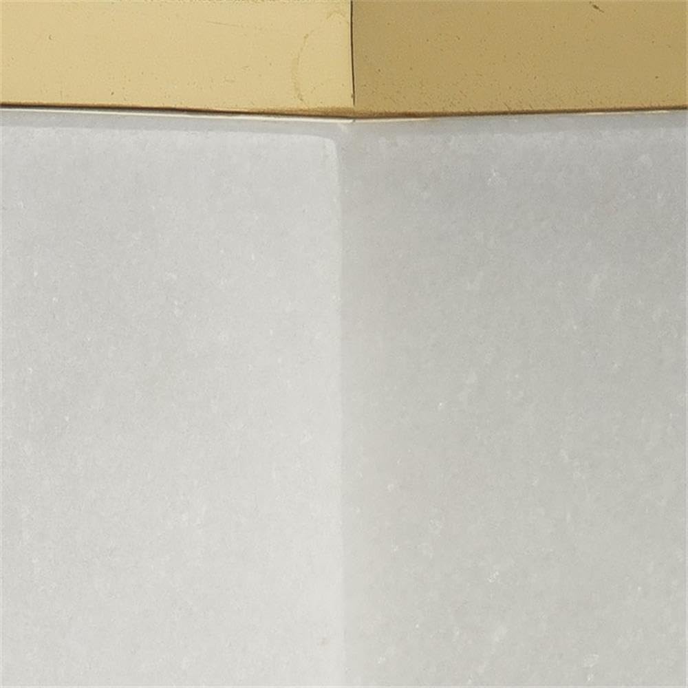 Modern Metal and Marble Table Lamp in White/Antique Brass - Elegant Home Office & Bedroom Lighting for Reading & Decor