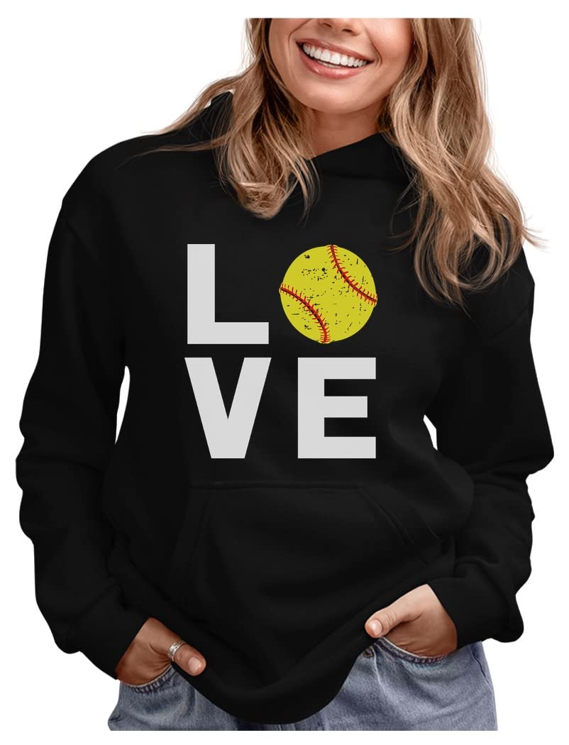 Tstars Softball Hoodie for Women & Teen Girls - Cozy Sweatshirt Gift for Fans - Perfect for Games, Practice & Casual Wear