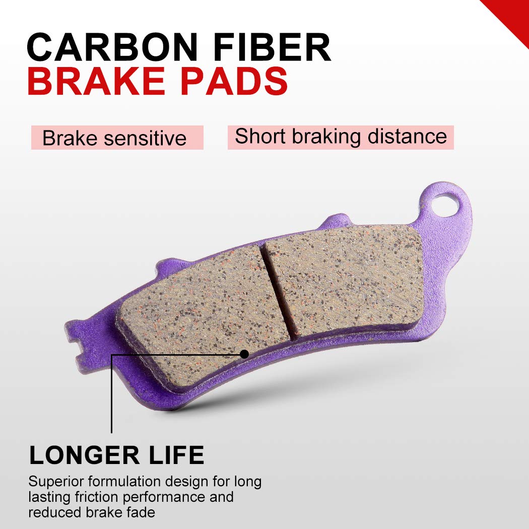 High-Performance CCIYU Carbon Fiber Motorcycle Brake Pads - Compatible with Victory Vision & Honda Models (Front) - Perfect for Touring, Commuting & High-Speed Riding