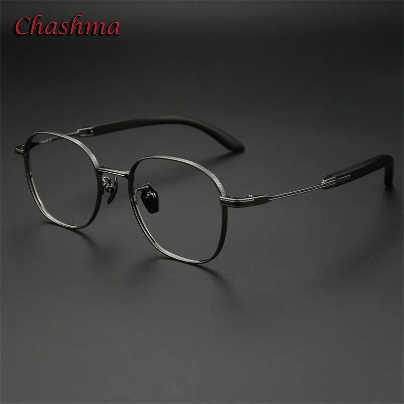 Premium Men's Full Rim Square Titanium Eyeglasses with Rosewood Accents - Stylish & Durable Frame for Work, Reading & Everyday Wear (Model 2330)
