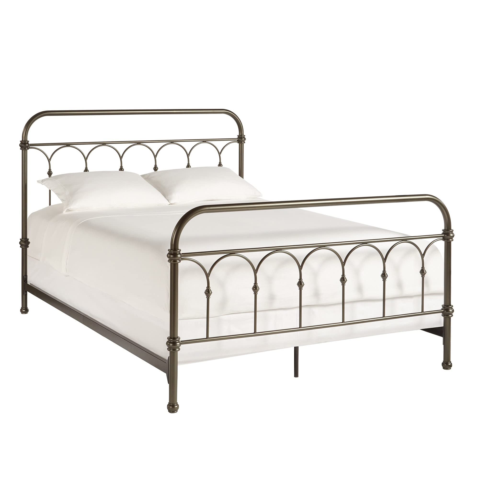Classic Queen Bronze Mercer Casted Knot Metal Bed Frame - Queen Size, Elegant Bronze Finish for Bedroom Decor | Perfect for Master Bedrooms, Guest Rooms & Luxury Home Staging